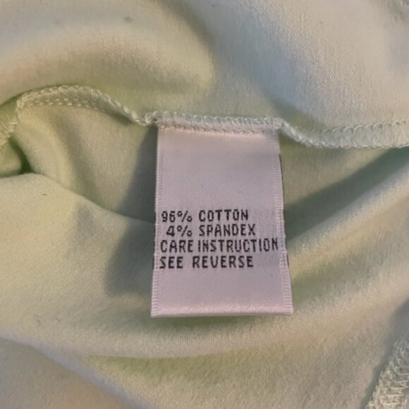 Colour Eighteen cap sleeve ballet neck tee in aqua jersey with placed print NWOT - Picture 9 of 9